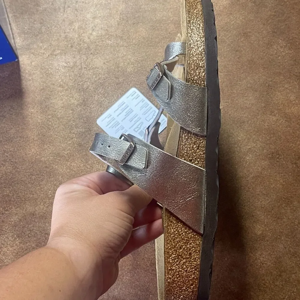 Birkenstock Metallic Graceful Taupe Two-Strap Sandals